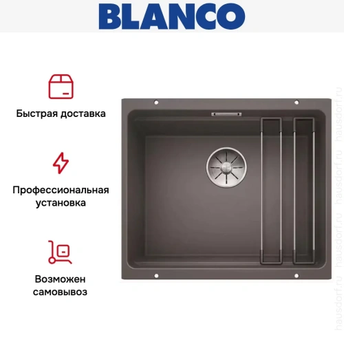 Мойка Blanco ETAGON 500-U SILGRANIT PuraDur темная скала фото 10