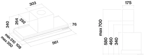 Встраиваемая вытяжка Falmec VIRGOLA TOUCH BLACK 60 фото 5