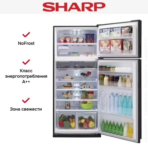 Двухкамерный холодильник Sharp SJXP59PGRD фото 2