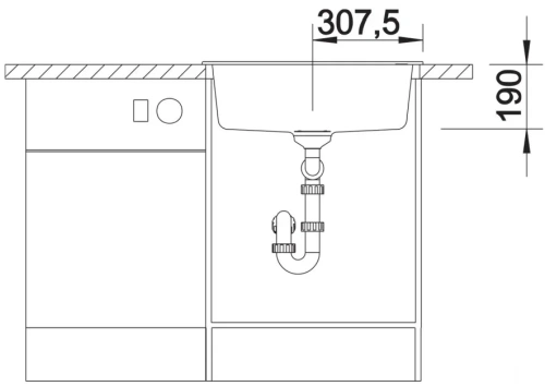 Мойка BLANCO DALAGO 6 Silgranit черный, клапан-автомат фото 6