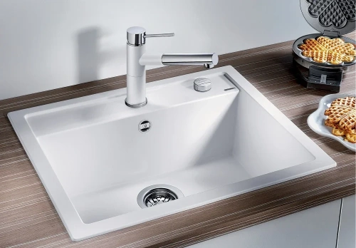Мойка BLANCO DALAGO 6 Silgranit мягкий белый, клапан-автомат фото 2