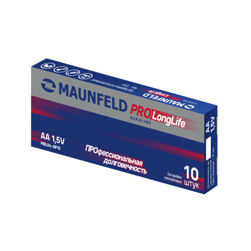 Батарейки MAUNFELD PRO Long Life Alkaline AA (LR6) MBLR6-PB10, упаковка 10 шт.