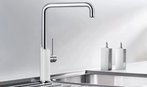 Смеситель Blanco Jil сочетание материалов хром/керамика белый фото 3