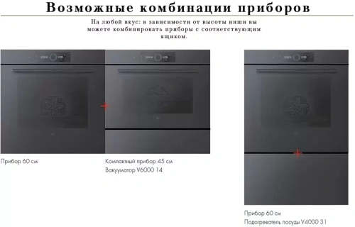 Духовой шкаф V-ZUG Combair V4000 60P C4T-21055 (черное стекло) фото 2