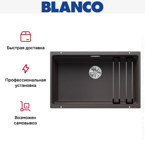 Мойка BLANCO ETAGON 700-U Silgranit темная скала фото 11