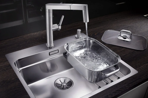 Мойка BLANCO ETAGON 500-IF/A нержавеющая сталь, клапан-автомат фото 3