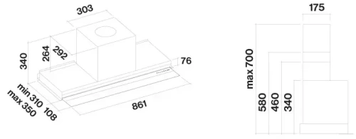 Встраиваемая вытяжка Falmec VIRGOLA TOUCH BLACK 90 фото 5