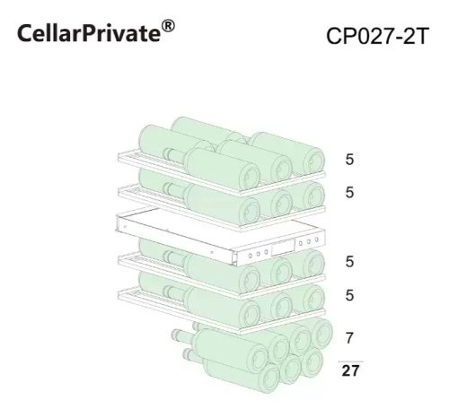 Встраиваемый под столешницу винный шкаф CellarPrivate CP027-2T фото 10