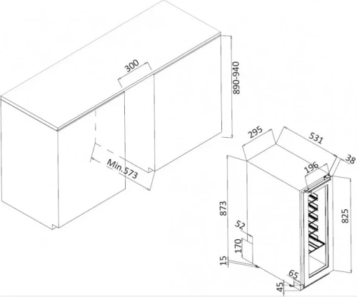 Винный шкаф Climadiff AVU25SXMO фото 14