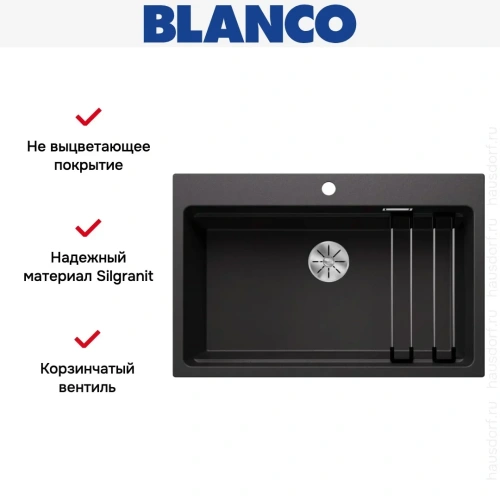 Мойка BLANCO ETAGON 8 Silgranit антрацит фото 8