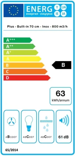 Встраиваемая вытяжка Falmec GRUPPO INCASSO PLUS 70 IX фото 5