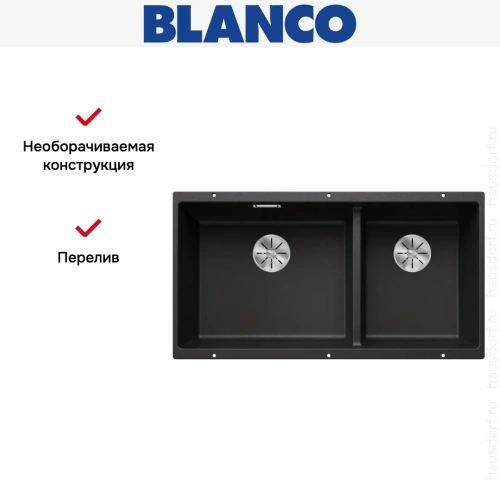 Мойка BLANCO SUBLINE 480/320-U Silgranit антрацит фото 9