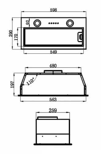 Встраиваемая кухонная вытяжка MAUNFELD THAMES 601PM нержавеющая сталь фото 17