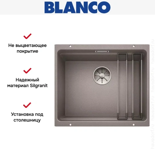 Мойка Blanco ETAGON 500-U SILGRANIT PuraDur алюметаллик фото 7