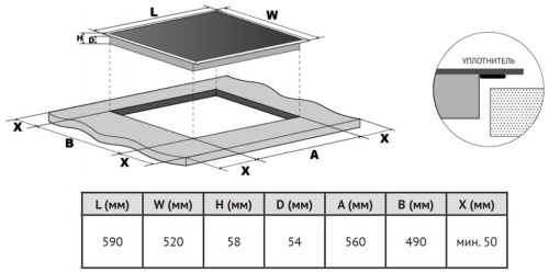 Индукционная варочная панель Korting HI 64013 B фото 2 Индукционная варочная панель Korting HI 64013 B фото 2