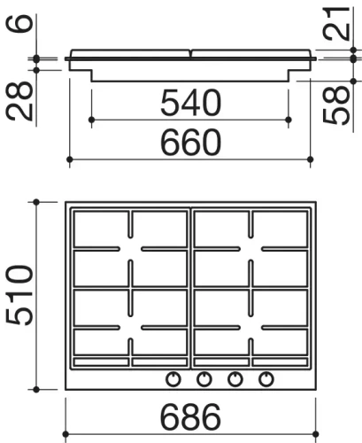 Газовая варочная панель Barazza 1PBF74 фото 5