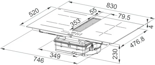 Варочная панель со встроенной вытяжкой Faber Galileo Linear F830 фото 5