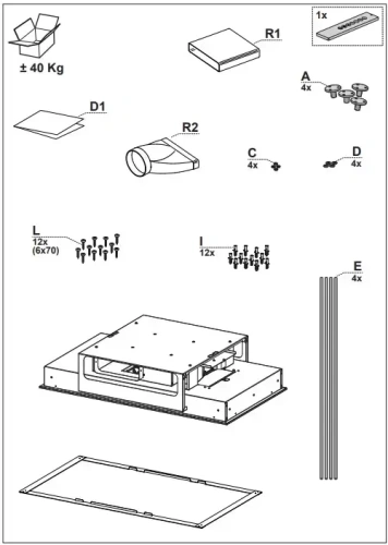 Встраиваемая в потолок вытяжка Faber INSIDE UP IX KL A90 фото 5